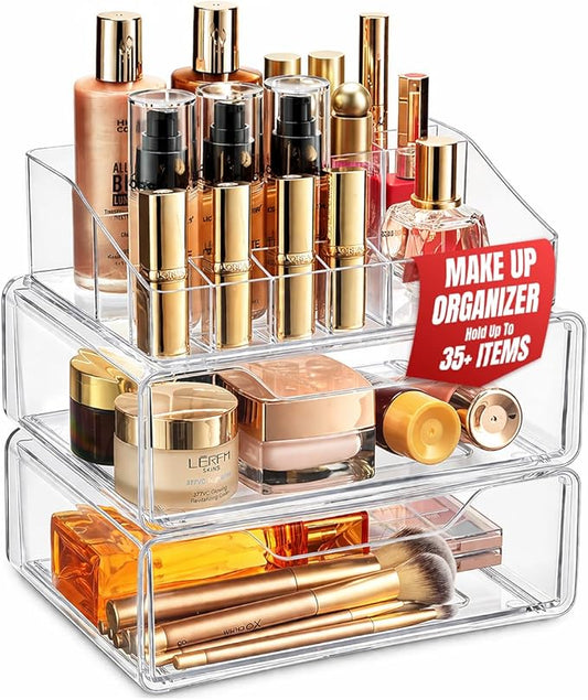 Clear Acrylic Makeup Organizer with Drawers