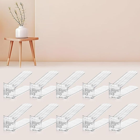 10 Pack Transparent Shoe Stacker, Shoe Slots Organizer for Closet