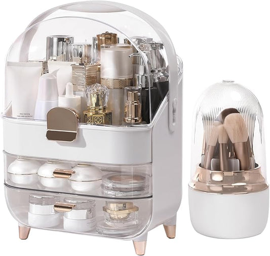 Makeup Organizer Countertop, Skincare Bathroom Counter Organizer, Rose Gold
