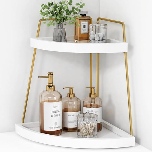 Corner Bathroom Counter Organizer, 2 Tier Bathroom Organizer Countertop