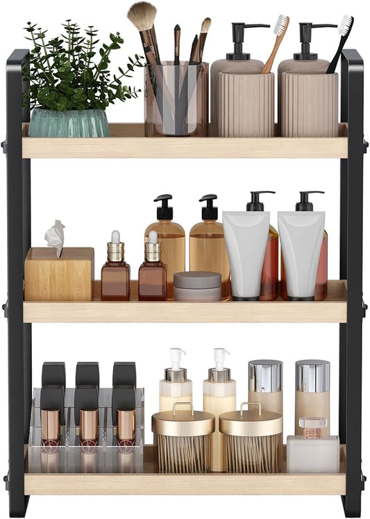 Bathroom Counter Organizer, Bathroom Countertop Organizer, Burlywood 3 Tier