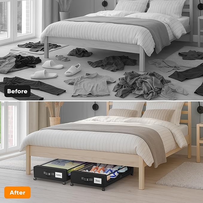 Camkey® Under Bed Storage with 360° Wheels, 2-Pack