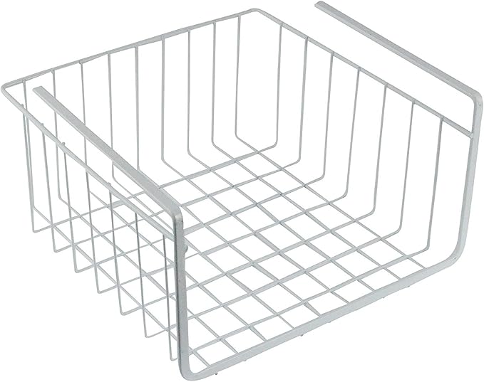 White Wire Under-Shelf Storage Basket, 10-Inch