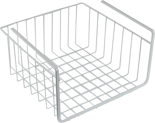 White Wire Under-Shelf Storage Basket, 10-Inch