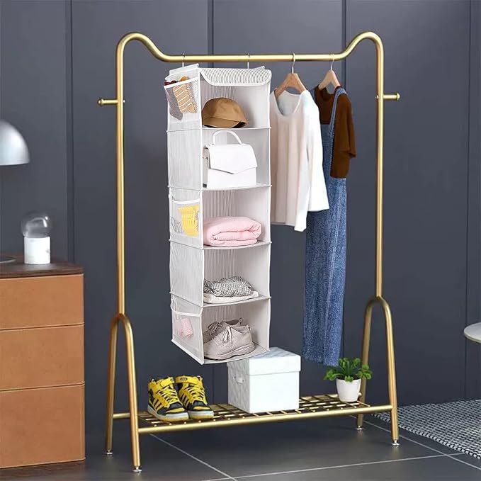5 Shelves Hanging Closet Organizer, Strip