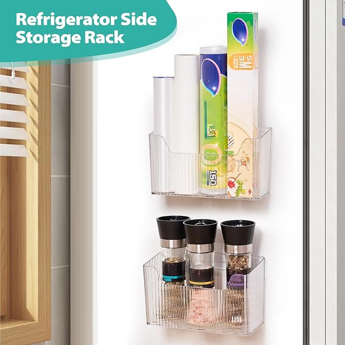 Sinnsally 2 Pack Cabinet Door Organizer, Clear White