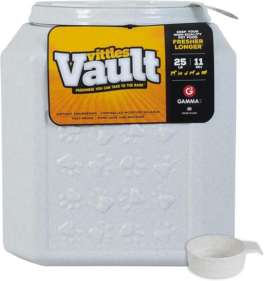 Vittles Vault Pawprint Pet Food Storage Container For Dog Food