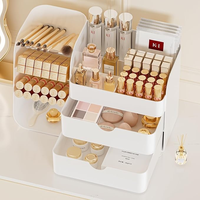 Makeup Organizer with Drawers, All Green