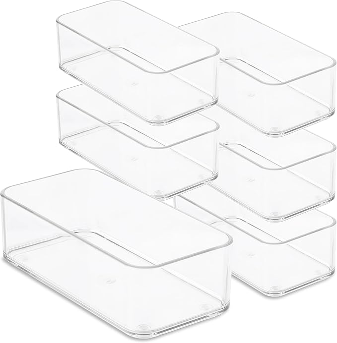 Plastic Clear Drawer Organizers. Bathroom, Kitchen, Bedroom, Jewelry