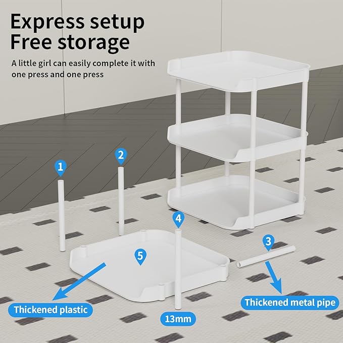 Narrow Shoe Storage Rack, Compact Single Shoerack Stand for Slim Space, Stackable Tall Thin Show Tower, Solid Plastic Shelves, for Hallways, Kitchens, Bedrooms Tidy Organizer (White, 8 Tier)