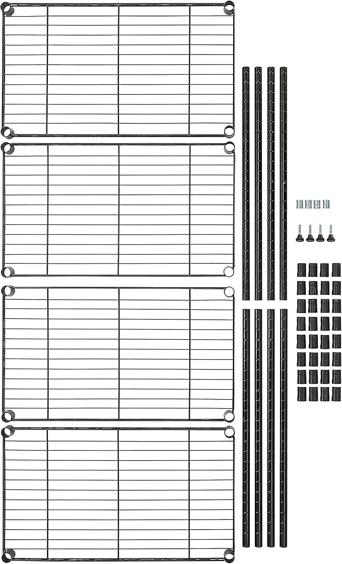 Amazon Basics 4-Shelf Steel Wire Storage Shelves for Garage