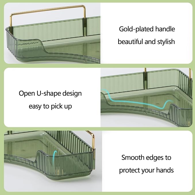 shuang qing 2-Tier Corner Bathroom Counter Organizer – Storage Shelf for Makeup, Perfume & Skincare, Space-Saving Countertop Tray Fits Bathroom, Dresser, Kitchen (Green)