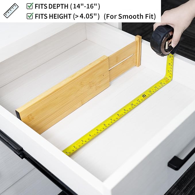 Bamboo Dresser Drawer Dividers, 4 pcs
