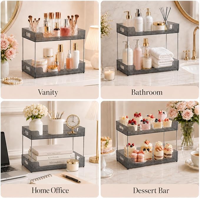 Bathroom Counter Organizer, Multi-Purpose Cosmetics Skincare Shelf