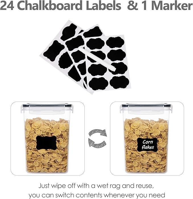 Airtight Food Storage Containers with Lids, Sugar and Cereal