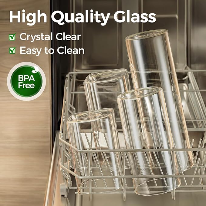 1.2 QT Glass Storage Containers with Lids, Glass Jars with Lids, Clear Food Jar