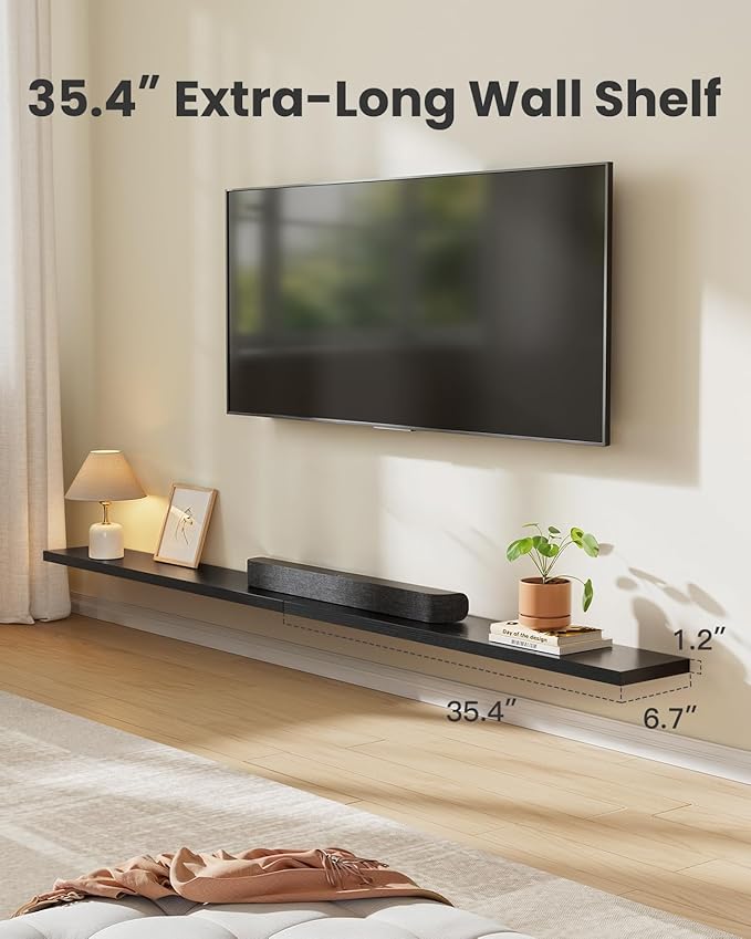 HOMEFURNISHING Floating Shelves, Wall Shelves for Living Room, Bedroom, Bathroom