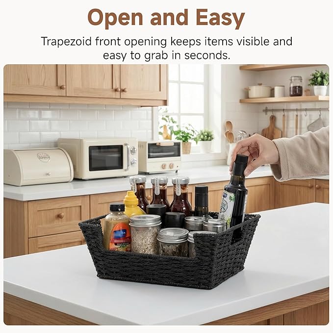 Wicker Storage Basket, Pantry Organizers and Storage