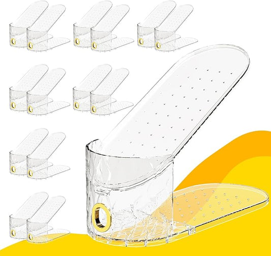 Shoe Slots Organizer, 15 Pack, Adjustable Shoe Stacker for Closet Storage