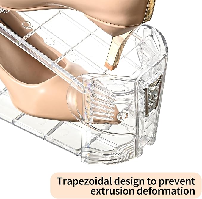 Shoe Slots Organizer, Transparent - Silver, 12Pack