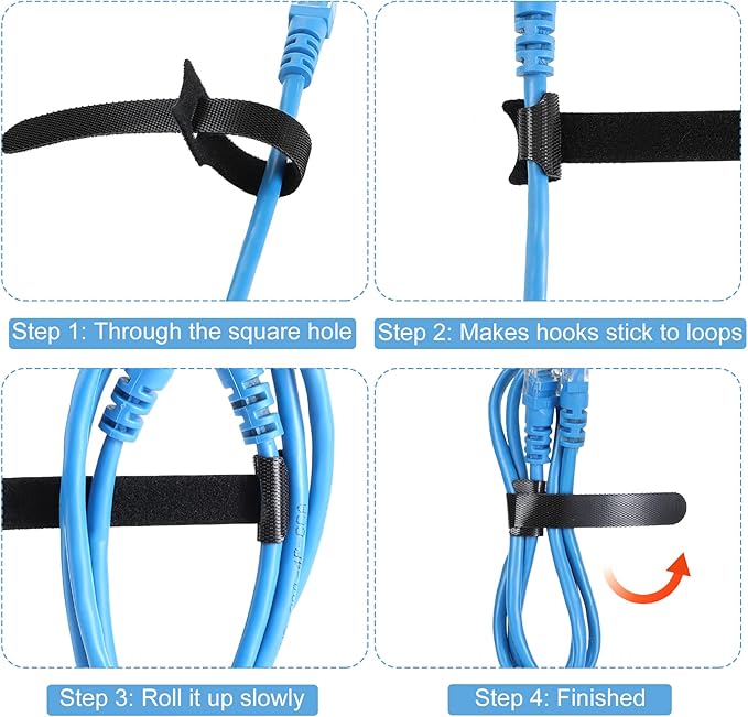 MVYC 120PCS 6 Inch Reusable Cable Ties Wire Ties Cord Organizer Cable Organizer Adjustable Management Black