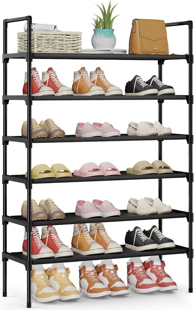 Shoe Rack, 6-Tier Shoe Organizer, Shoe Rack for Closet, Entryway, Bedroom