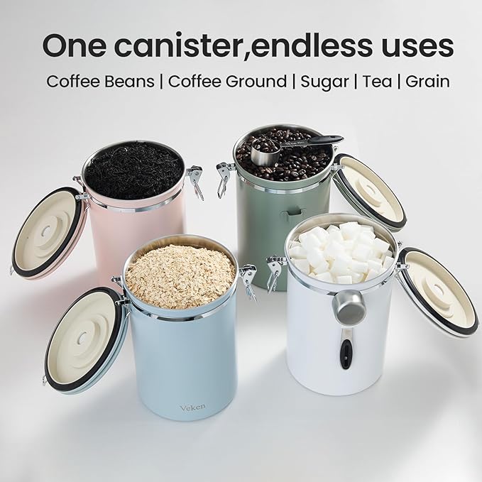 Coffee Canister, 39OZ Large, White