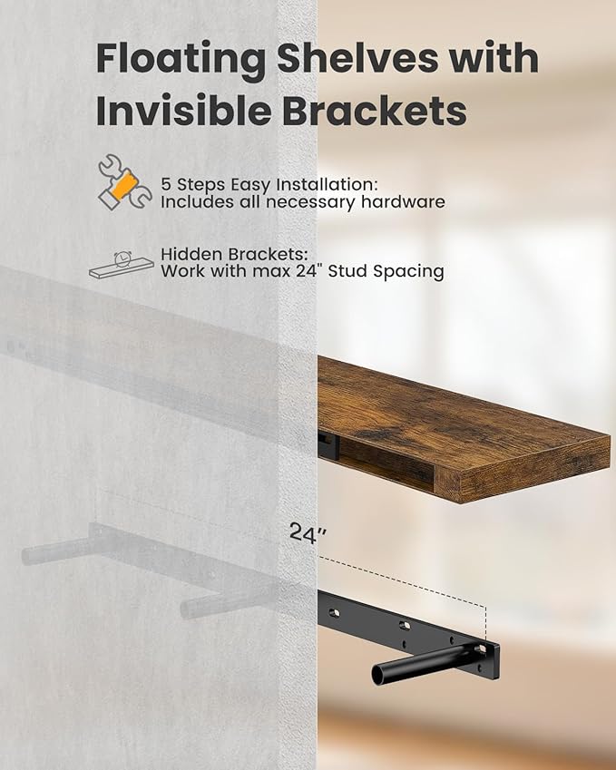 HOMEFURNISHING 35.4" L Floating Shelves, AMFS45V