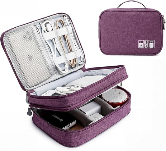 Travel Cable Organizer Bag, Purple