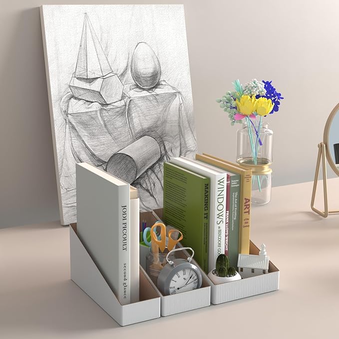 ZBEIVAN Cardboard Storage Bins Boxes 35 Packs 9.4x6x4.5 Inches, Easy Assembly Pantry Organizer Bins for Shelf, White