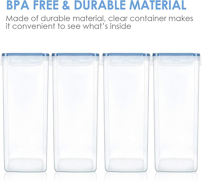 Extra Large Tall Airtight Food Storage Containers 4 Pieces 5.9qt / 6.5L-Plastic