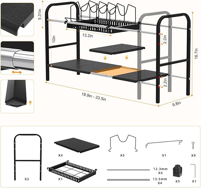Under Sink Organizer 2 Tier Kitchen Storage Rack