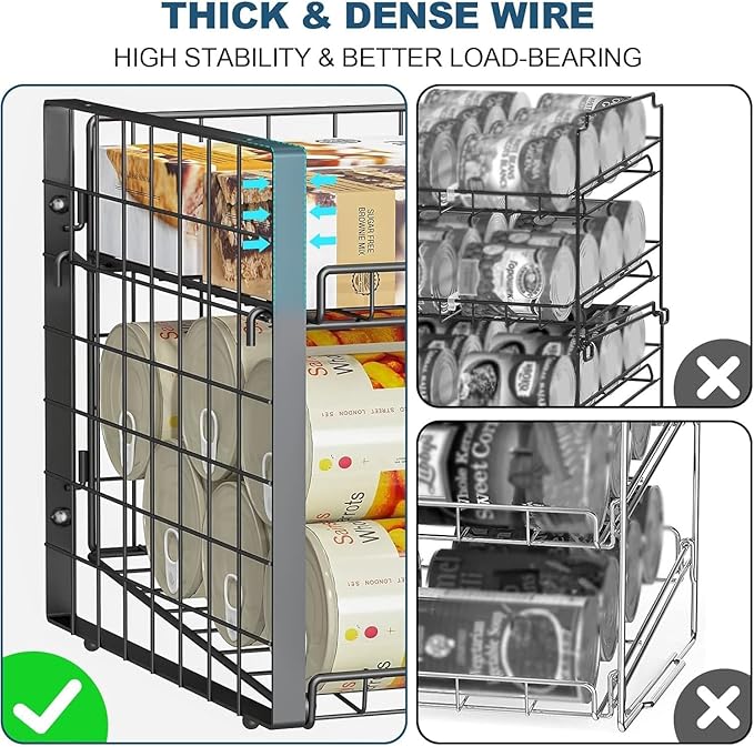 2-Tier Stackable Rack Organizer for Pantry, 4 Pack