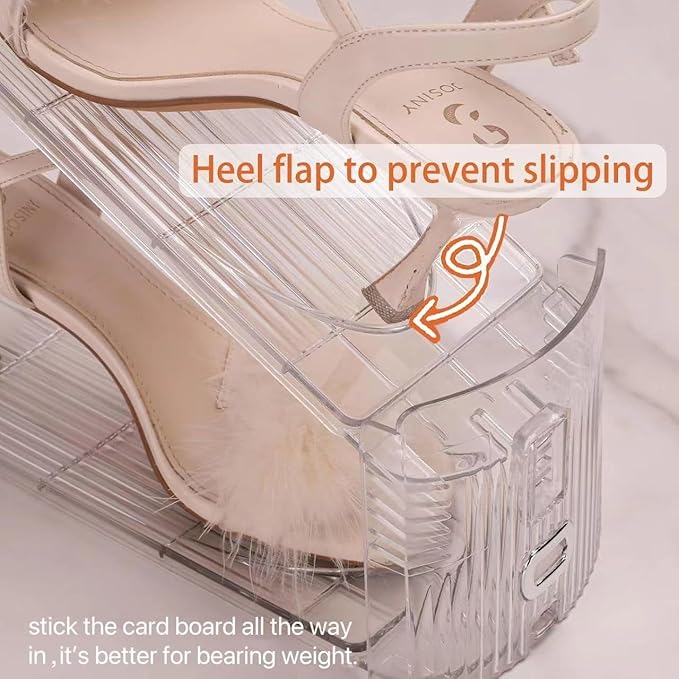 2 Pack Shoe Slots Organizer Adjustable Level Shoe Stacker Holder Storage Space