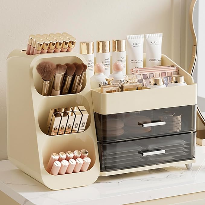 Makeup Organizer with Drawers, Large Bathroom Countertop Storage for Vanity
