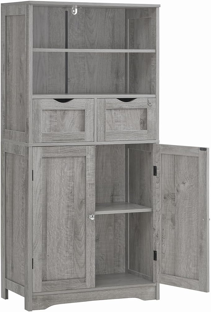 Storage Cabinet with 2 Drawers & Adjustable Shelf