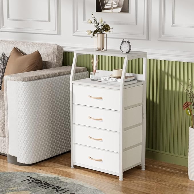 Tall 4 Drawers Dresser, Vertical Storage Tower for Bedroom, Hallway, Entryway