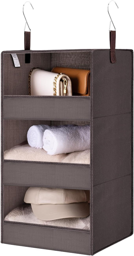 SAYS 3-Shelf Closet Organizers and Storage, Dark Brown