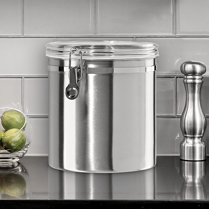 Stainless Steel Kitchen Canister 152 fl oz, Airtight Clamp Lid