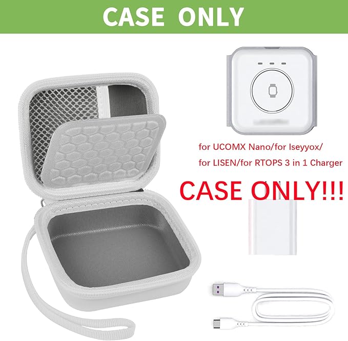 Hard Shell Travel Case for Foldable 3-in-1 Wireless Charger, Portable Storage Organizer for UCOMX/for Hicober/for Iseyyox/for LISEN Charging Station, Protective Bag for Cables & Adapters (Box Only)