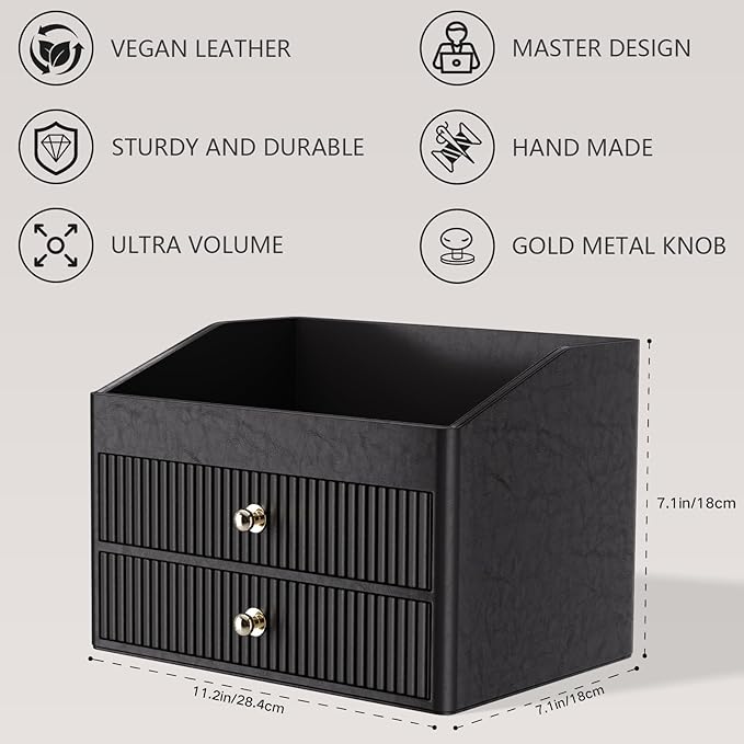 Make up Organizers for Vanity, Leather Makeup organizer for Vanity