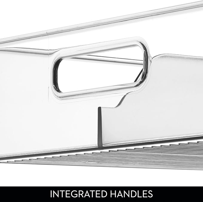 iDesign Divided Pantry Bin with Handles for Pantry, Refrigerator, or Freezer - Set of 3 - Clear