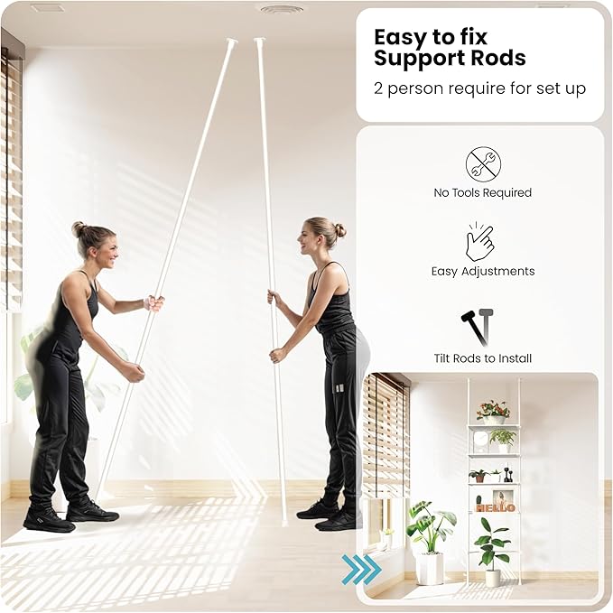 Home Zone Living Over-the-Toilet Organizer with Adjustable 4-Tier Shelves