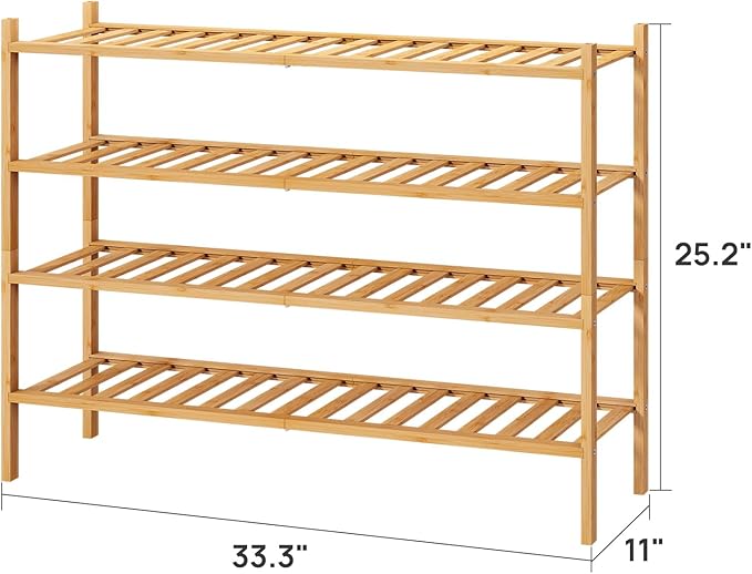 Shoe Rack, 4-Tier Long Shoe Rack for Entryway