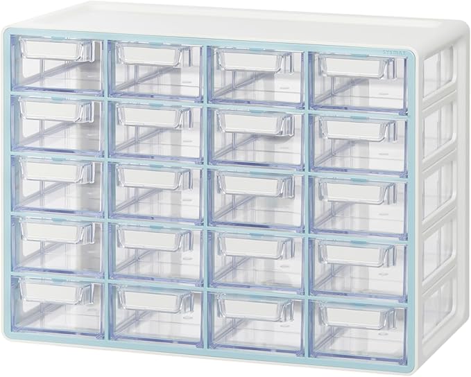 Blue Ginkgo Small 20-Drawer Cabinet, Made in Korea, Blue