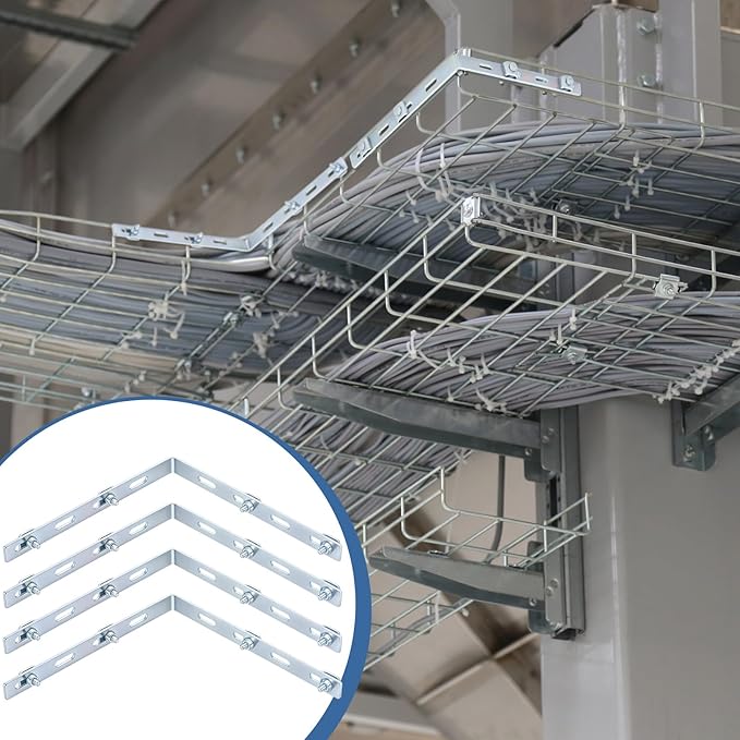 4 Pcs Wire Mesh Cable Tray Corner Bar L Type Cable Tray Corner Bar Kit