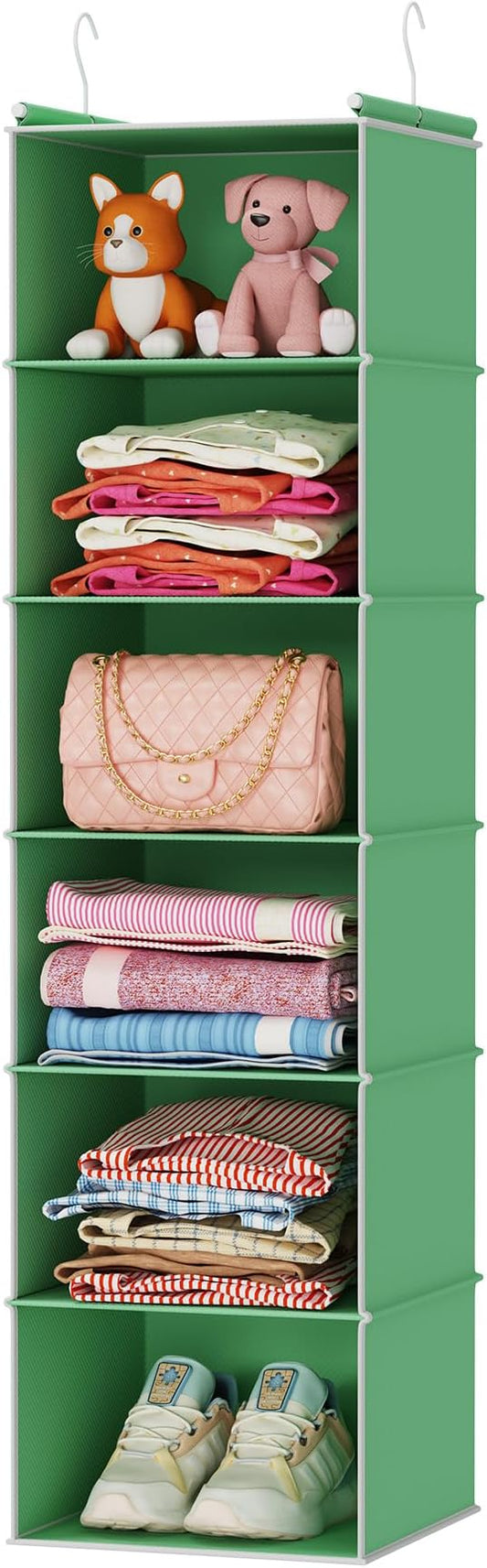 Houser 6-Shelf Hanging Closet Organizer, Green