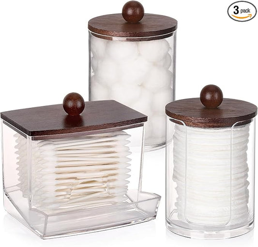 Bathroom Organizer Accessories Set-10 oz, Apothecary Jar 3 Pcs
