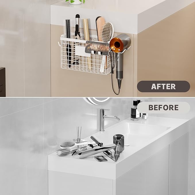 Magheo 2 Pack Hair Tool Organizer, White