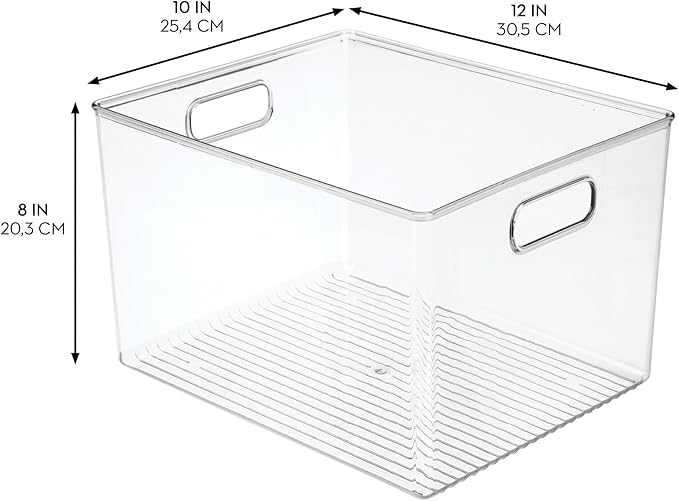 Linus Multi-Purpose Storage Bin with Handles for Kitchen, Pantry, Cabinet